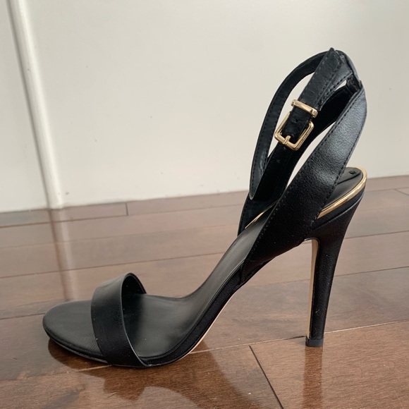 Ankle Strap Black Sandal - Picture 2 of 3